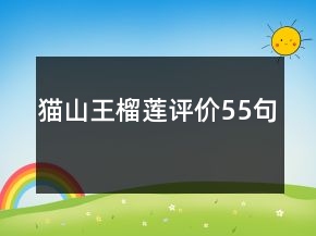 貓山王榴蓮評(píng)價(jià)55句