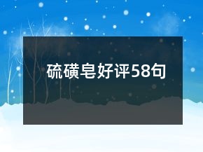 硫磺皂好評(píng)58句