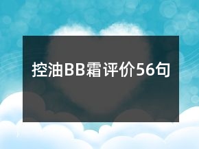 控油BB霜評(píng)價(jià)56句