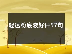 輕透粉底液好評(píng)57句