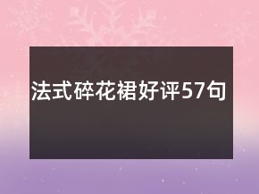 法式碎花裙好評57句