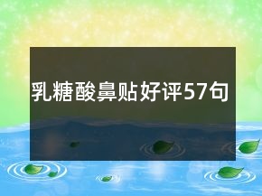 乳糖酸鼻貼好評(píng)57句