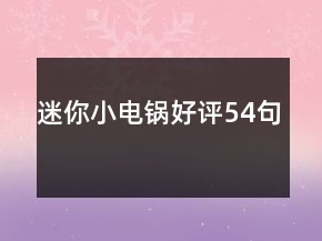 迷你小電鍋好評54句