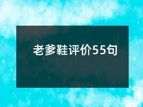 老爹鞋評價55句
