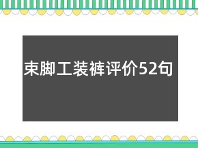 束腳工裝褲評(píng)價(jià)52句