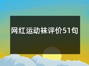 網(wǎng)紅運動襪評價51句
