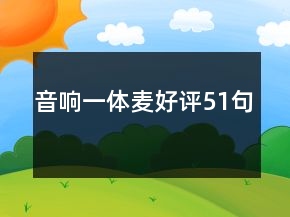 音響一體麥好評(píng)51句
