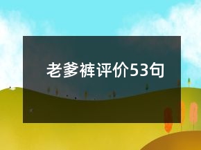 老爹褲評(píng)價(jià)53句