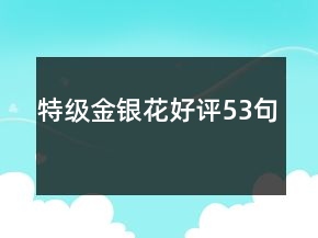 特級金銀花好評53句