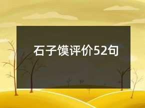 石子饃評價52句