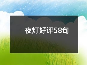 夜燈好評58句
