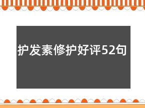 護發(fā)素修護好評52句