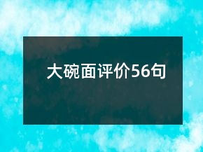 大碗面評價56句