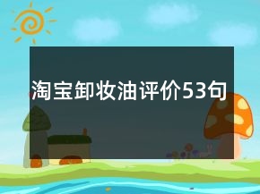 淘寶卸妝油評(píng)價(jià)53句