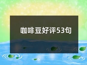 咖啡豆好評53句