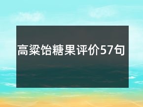 高粱飴糖果評價57句