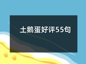 土鵝蛋好評55句
