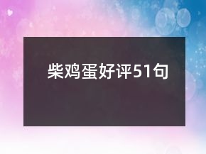 柴雞蛋好評51句