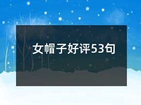 女帽子好評53句