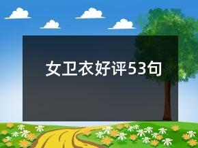 女衛(wèi)衣好評53句