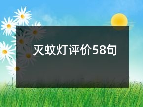 滅蚊燈評價58句