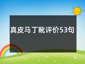 真皮馬丁靴評價53句