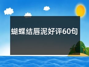 蝴蝶結(jié)唇泥好評(píng)60句