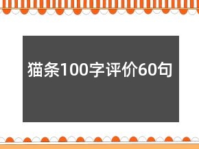 貓條100字評價60句