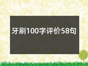 牙刷100字評價58句