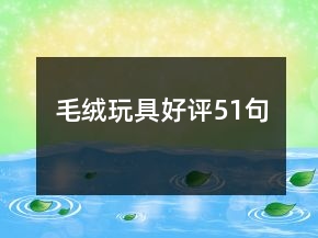 毛絨玩具好評51句