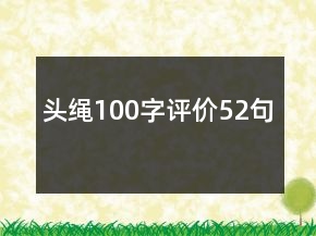 頭繩100字評價52句