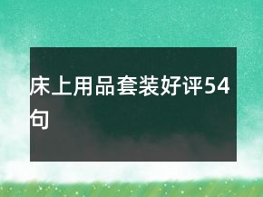 床上用品套裝好評54句