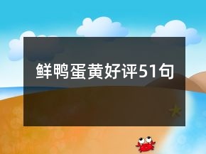 鮮鴨蛋黃好評51句