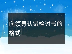 向領(lǐng)導(dǎo)認(rèn)錯(cuò)檢討書的格式