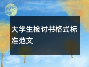 大學(xué)生檢討書格式標(biāo)準(zhǔn)范文