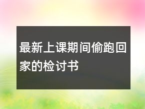 最新上課期間偷跑回家的檢討書