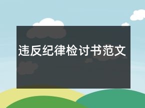 違反紀律檢討書范文