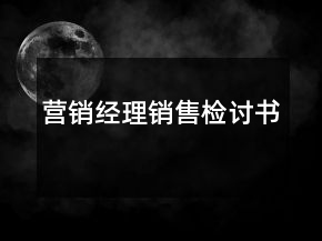 營銷經(jīng)理銷售檢討書