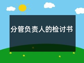 分管負責(zé)人的檢討書