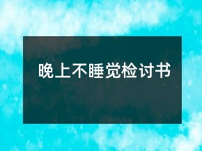 晚上不睡覺檢討書