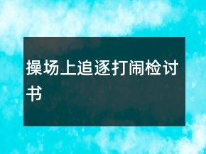 操場上追逐打鬧檢討書