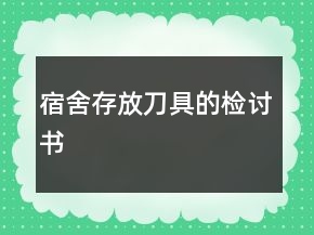 宿舍存放刀具的檢討書