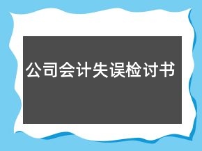 公司會計(jì)失誤檢討書