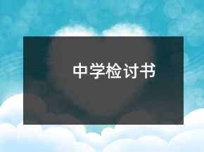 中學(xué)檢討書(shū)