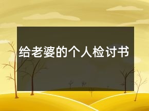 給老婆的個(gè)人檢討書