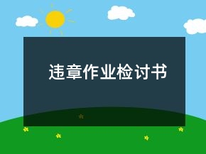 違章作業(yè)檢討書