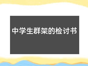 中學(xué)生群架的檢討書