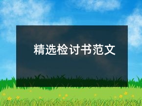 精選檢討書范文