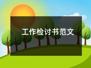 工作檢討書范文