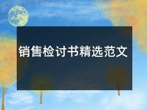 銷售檢討書精選范文